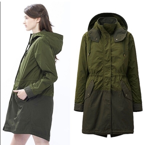 Uniqlo | Tech Olive Green Jacket with Removable Lining - Picture 1 of 11